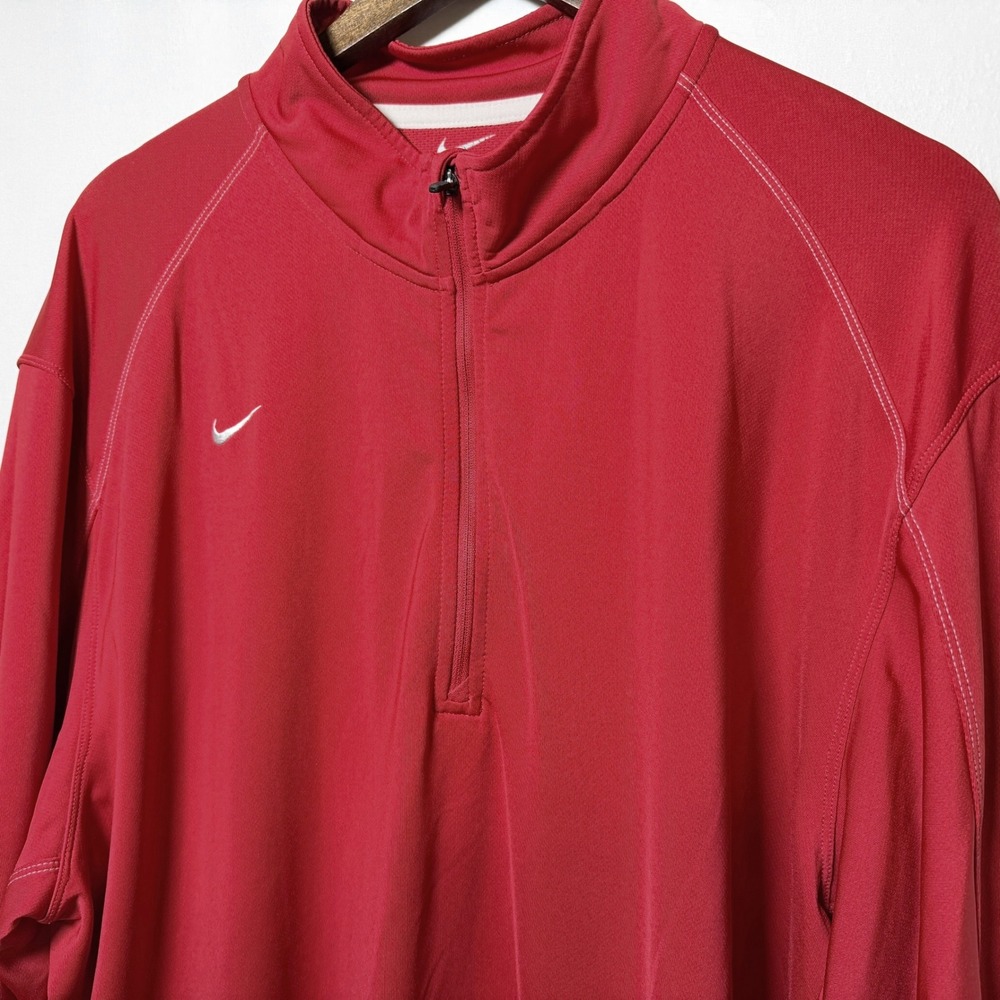 Nike Mens Dri-FIT 1/4 Zip Pullover Red Training Shirt 3XL 361048-664